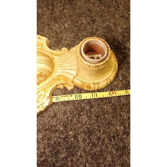 Antique art deco flat mount ceiling light fixture with double light. Late 1800s - Picture 5 of 10